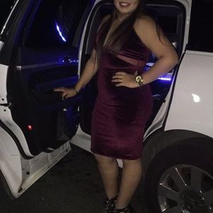 Velvet Dress with crisscrossed back